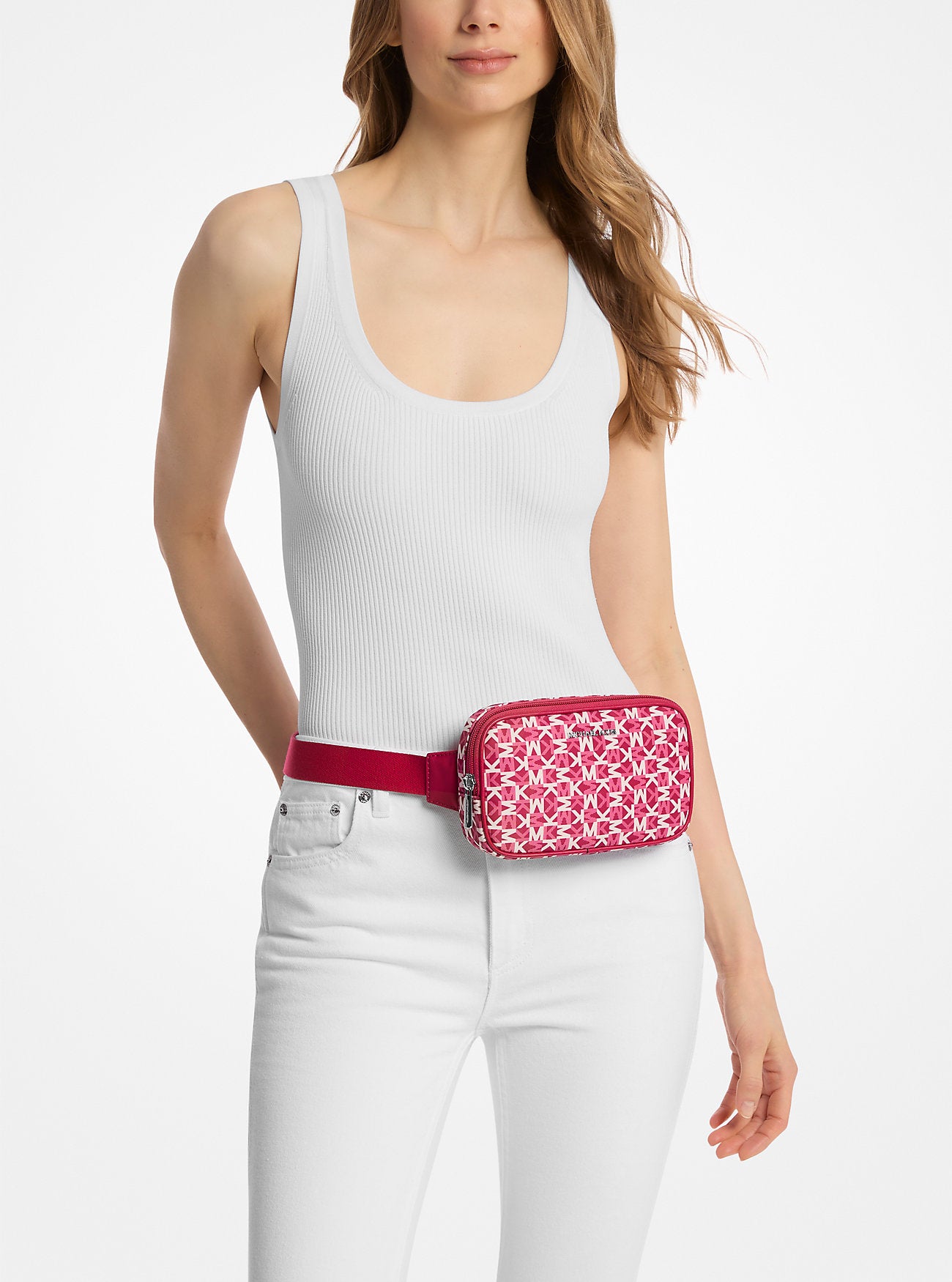 Khai Small Logo Printed Sling Pack Dk Raspberry Dk Raspberry