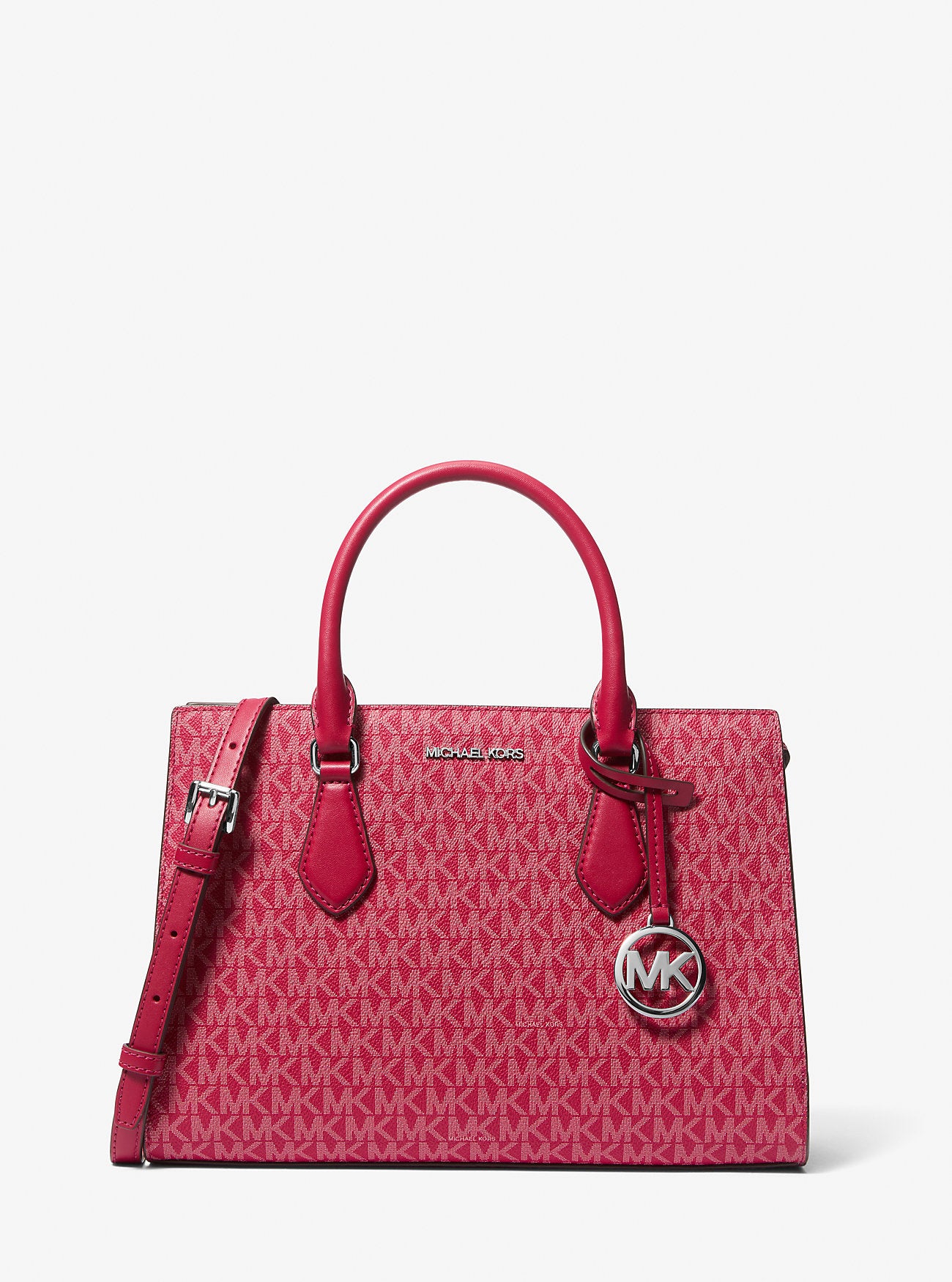 Sheila Medium Signature Logo Satchel Dk Raspberry Dk Raspberry