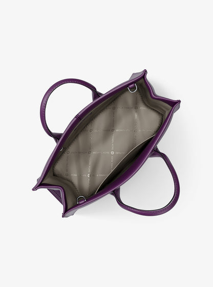 Mirella Medium Pebbled Leather Tote Bag Purple Purple