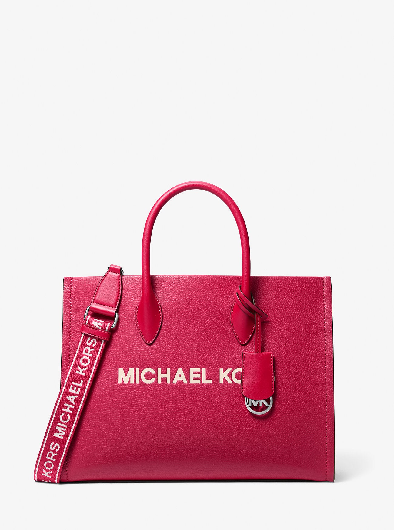 Mirella Medium Pebbled Leather Tote Bag Dk Raspberry Dk Raspberry