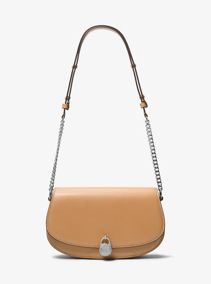 Mila Medium Leather Messenger Bag Peanut Peanut