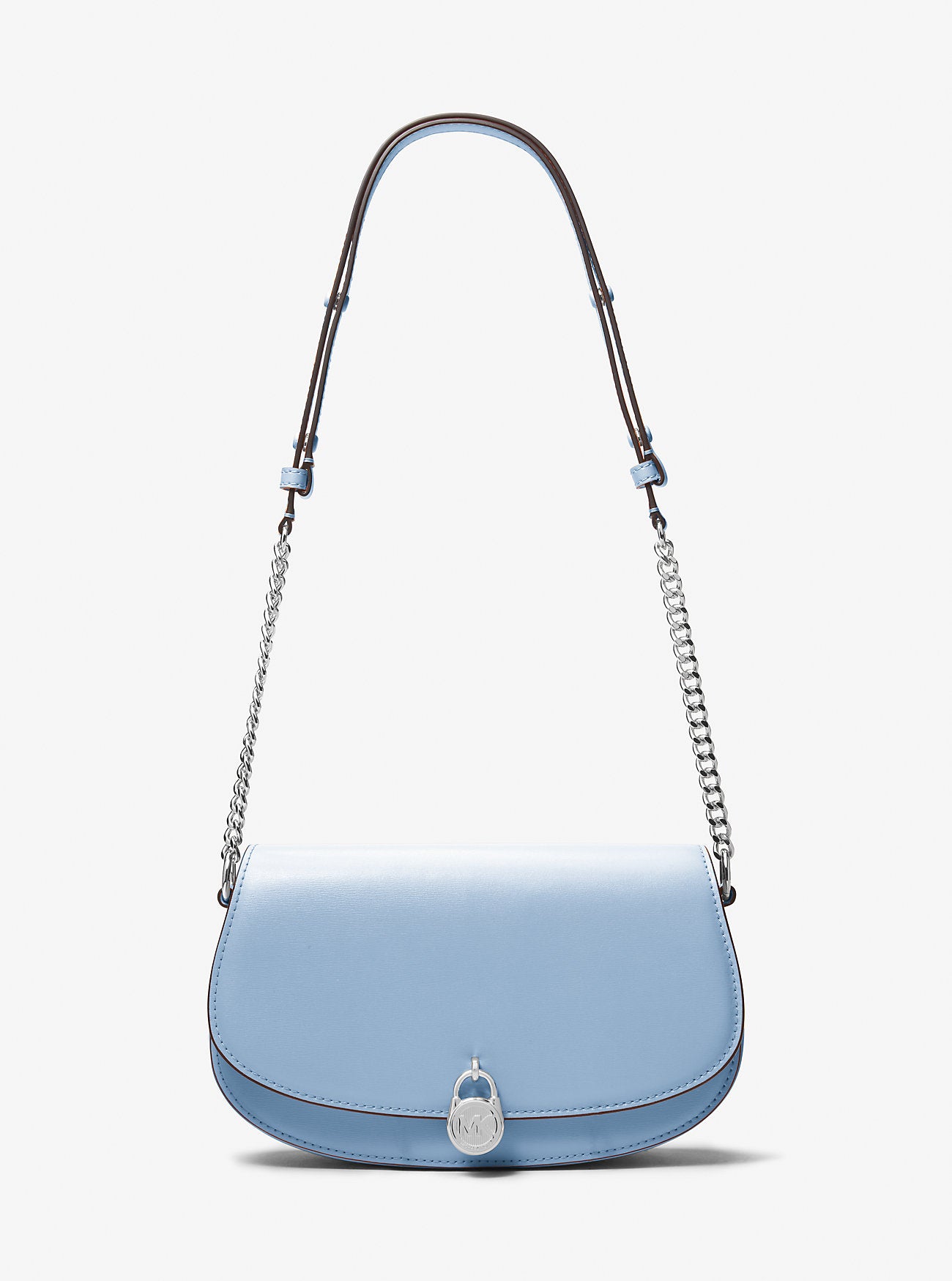 Mila Medium Leather Messenger Bag Light Sky Light Sky