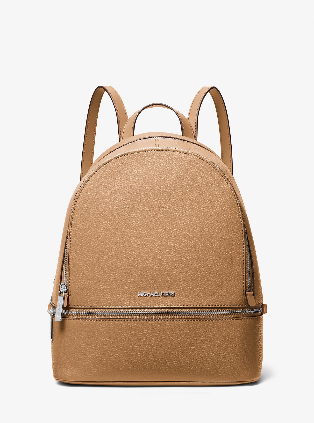 Rhea Medium Pebbled Leather Backpack Peanut Peanut