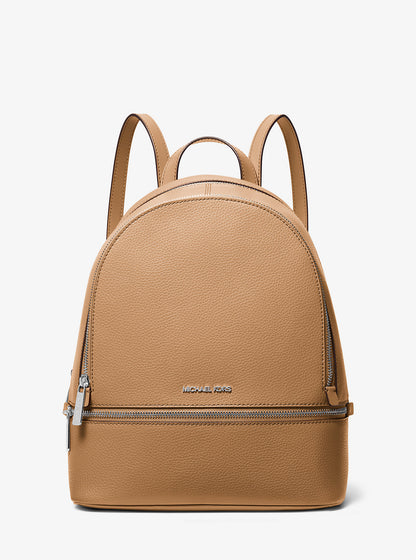 Rhea Medium Pebbled Leather Backpack Peanut Peanut