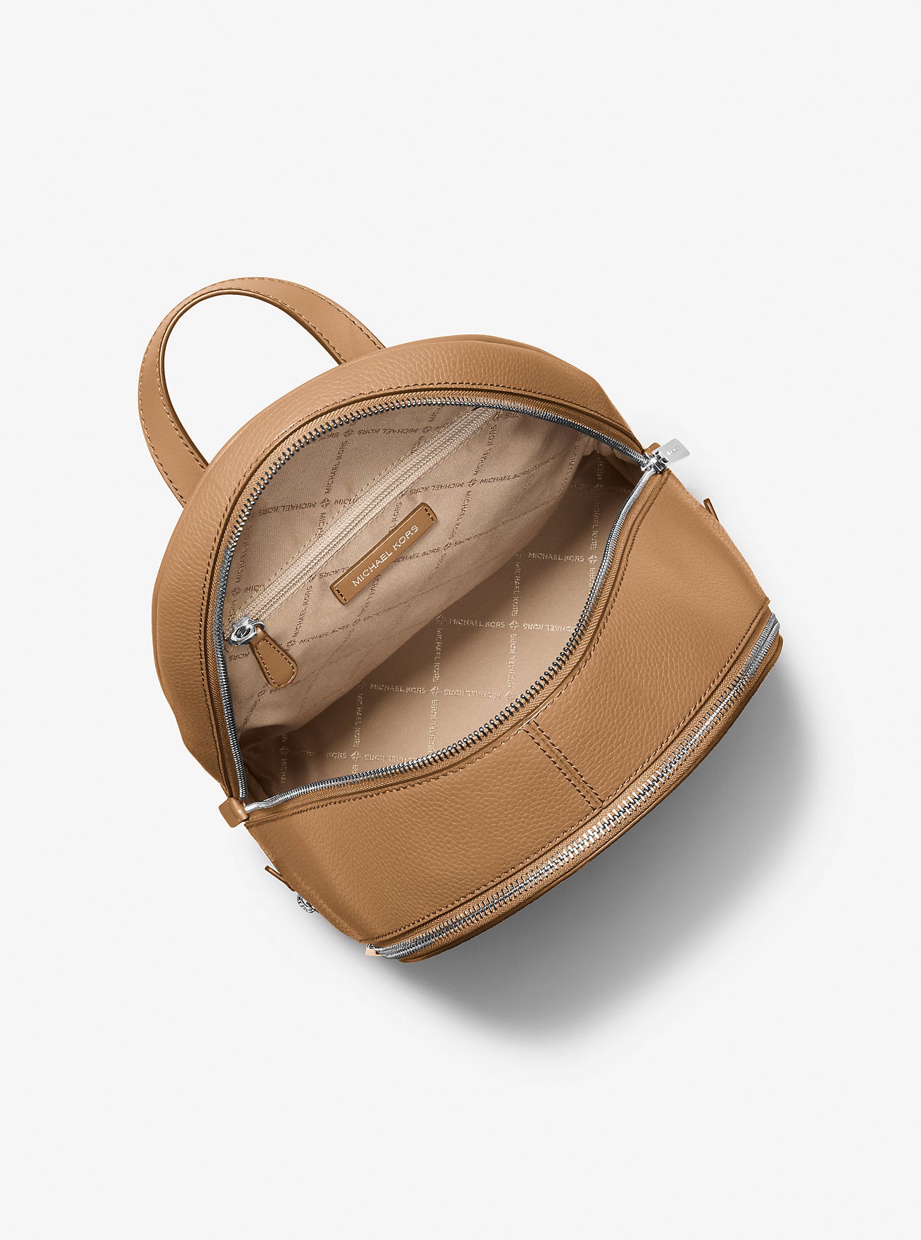 Rhea Medium Pebbled Leather Backpack Peanut Peanut