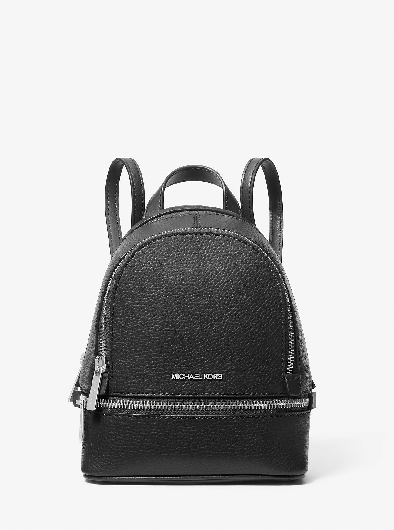 Rhea Extra-Small Pebbled Leather Backpack Black Black