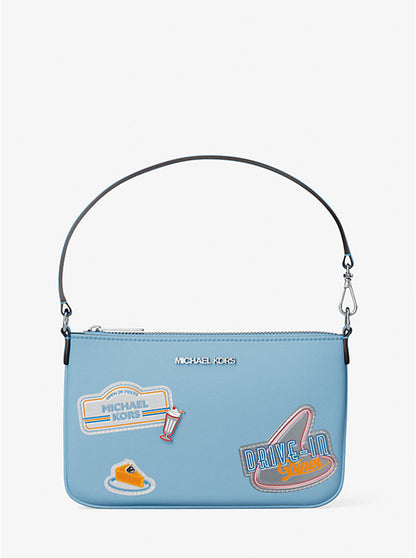 Jet Set Embellished Convertible Wristlet Light Sky