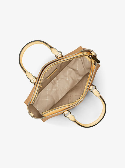 Arden Medium Signature Logo Top-Zip Satchel Honeywheat Honeywheat