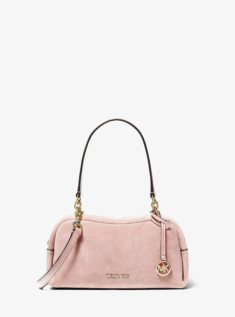 Cecily Small Suede Shoulder Bag Powder Blush Powder Blush