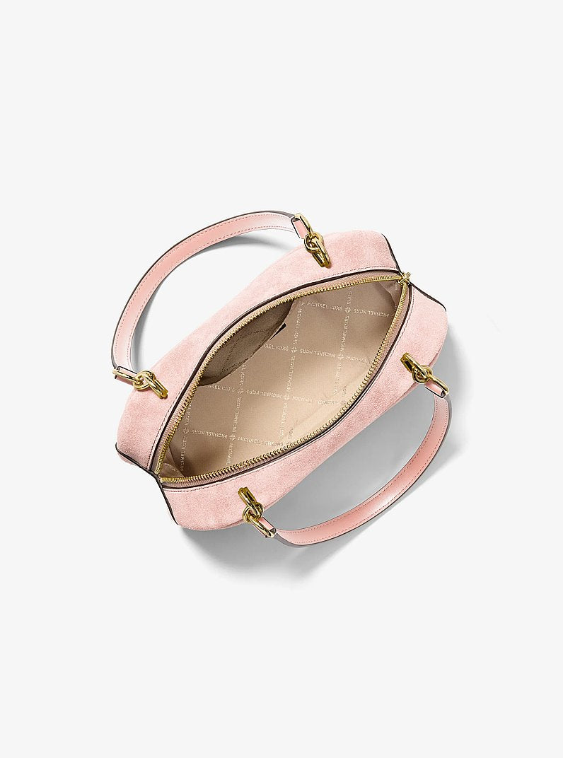 Cecily Small Suede Shoulder Bag Powder Blush Powder Blush