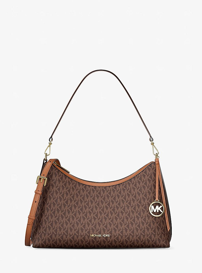 Sammy Medium Signature Logo Convertible Shoulder Bag Brown Brown
