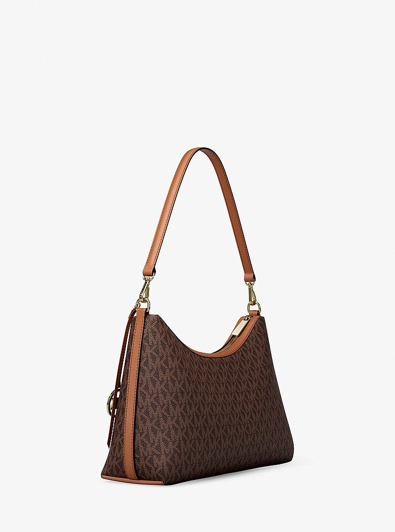 Sammy Medium Signature Logo Convertible Shoulder Bag Brown Brown