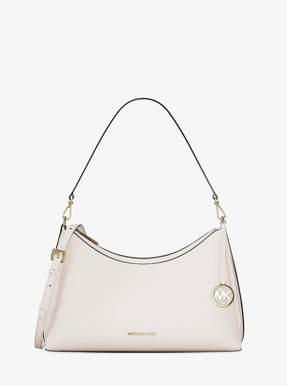 Sammy Medium Pebbled Leather Convertible Shoulder Bag Lt Cream Lt Cream