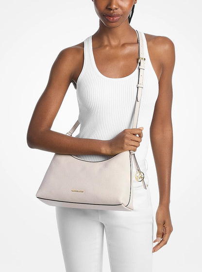 Sammy Medium Pebbled Leather Convertible Shoulder Bag Lt Cream Lt Cream