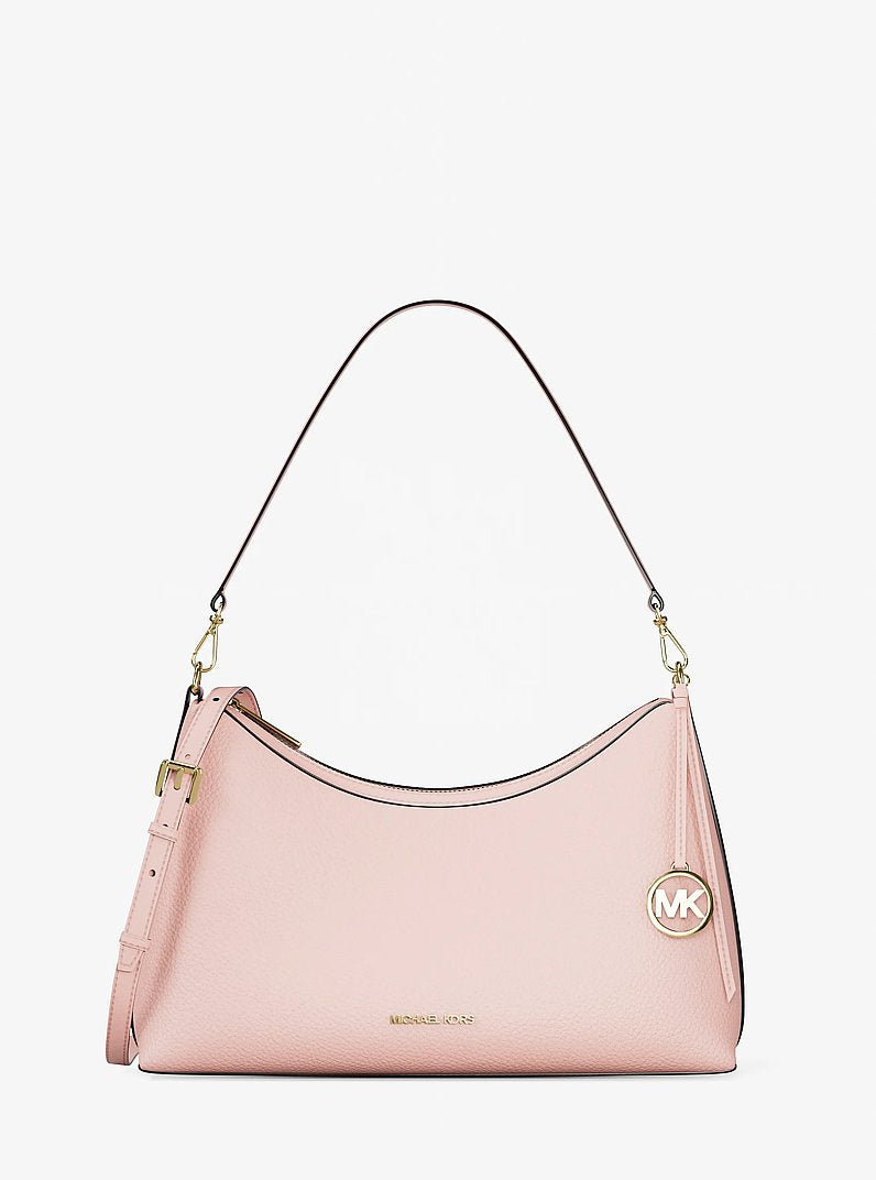 Sammy Medium Pebbled Leather Convertible Shoulder Bag Powder Blush Powder Blush