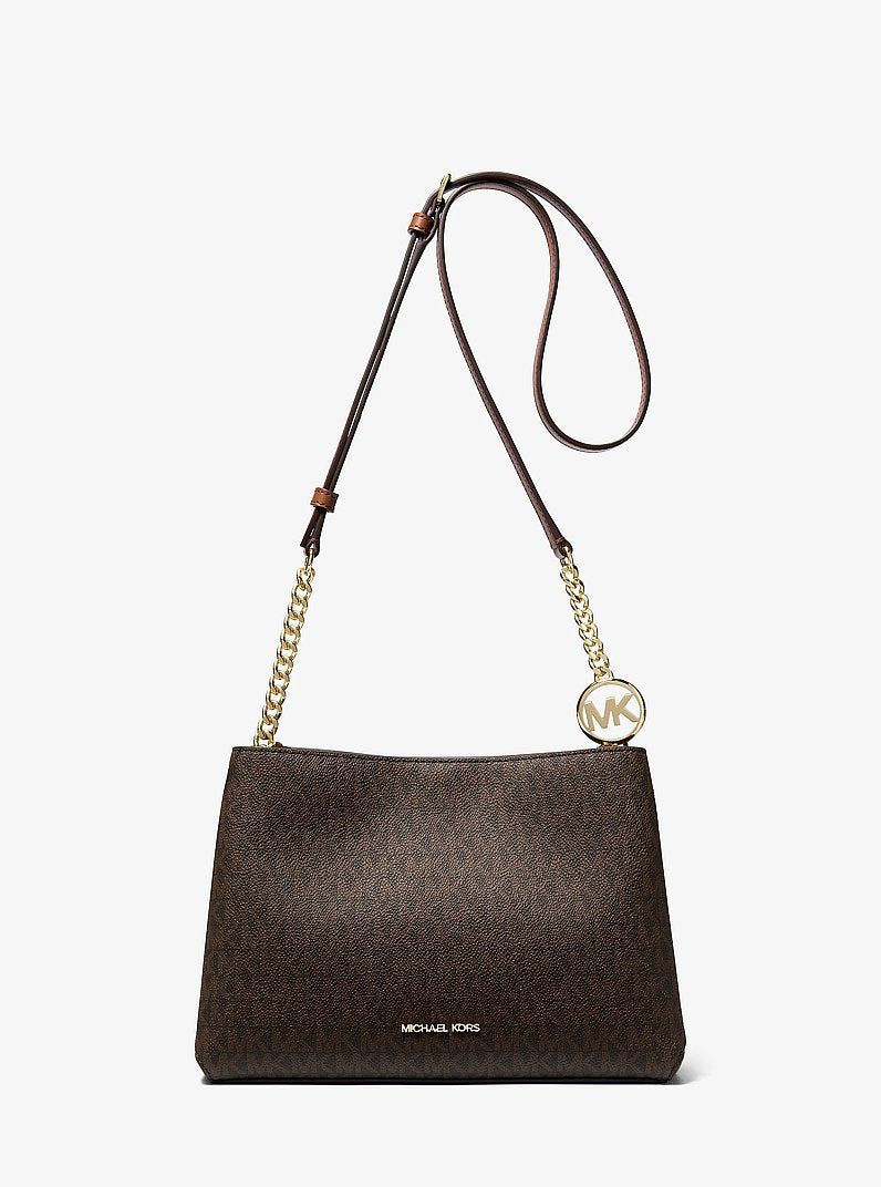 Christina Small Signature Logo Crossbody Bag Brown Brown