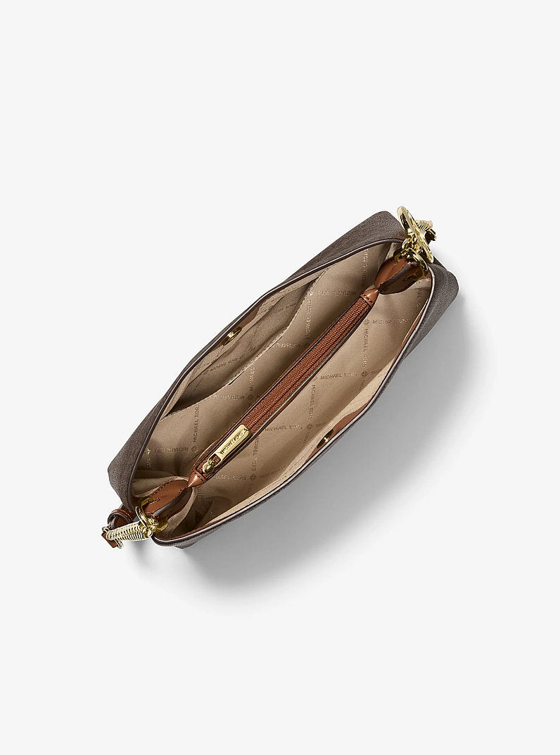 Christina Small Signature Logo Crossbody Bag Brown Brown