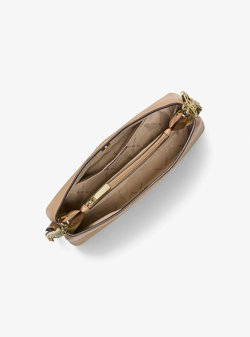 Christina Small Pebbled Leather Crossbody Bag Camel Camel