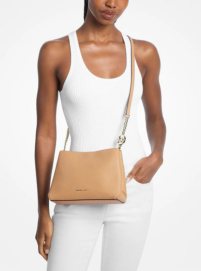 Christina Small Pebbled Leather Crossbody Bag Camel Camel