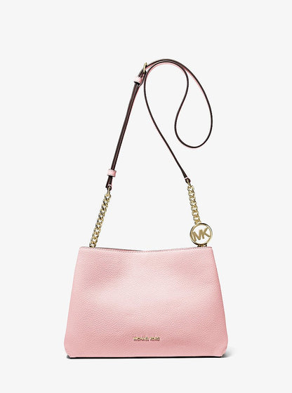 Christina Small Pebbled Leather Crossbody Bag Powder Blush Powder Blush
