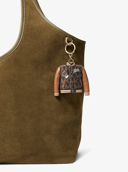 Varsity Jacket Bag Charm Brown Brown