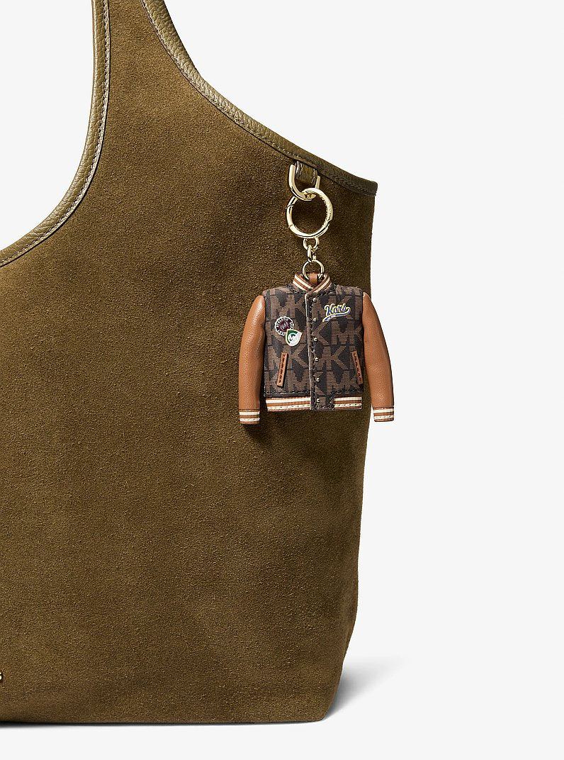 Varsity Jacket Bag Charm Brown Brown