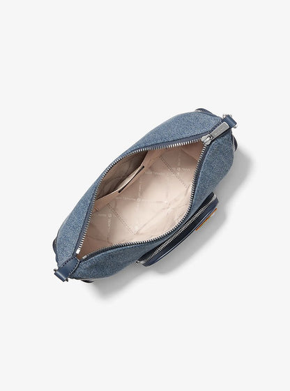 Merritt Small Embellished Denim Convertible Crossbody Bag Washed Denim Washed Denim