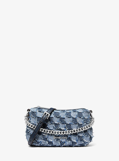 Carmela Small Patchwork Denim Convertible Crossbody Bag Washed Denim Washed Denim