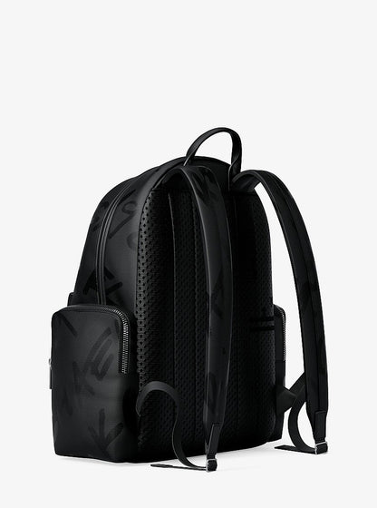 Prescott Large Printed Nylon Backpack Black Black