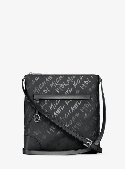Prescott Small Logo Printed Nylon Crossbody Bag Black Black