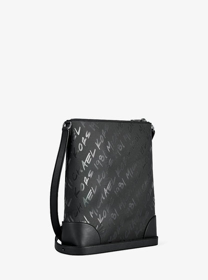 Prescott Small Logo Printed Nylon Crossbody Bag Black Black