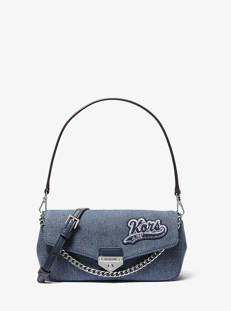 Soho Small Embellished Denim Convertible Crossbody Bag Washed Denim Washed Denim