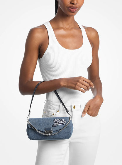 Soho Small Embellished Denim Convertible Crossbody Bag Washed Denim Washed Denim