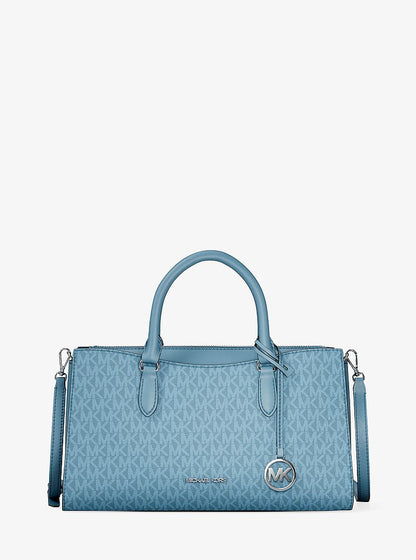 Arden Medium Top-Zip Satchel Denim Denim