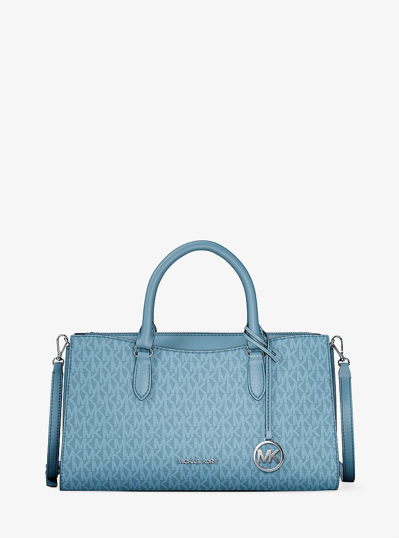 Arden Medium Top-Zip Satchel Denim Denim