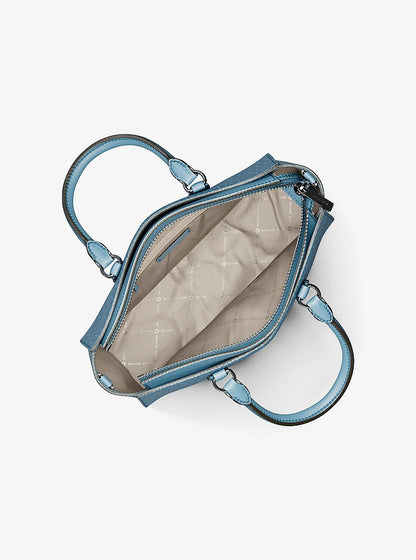 Arden Medium Top-Zip Satchel Denim Denim