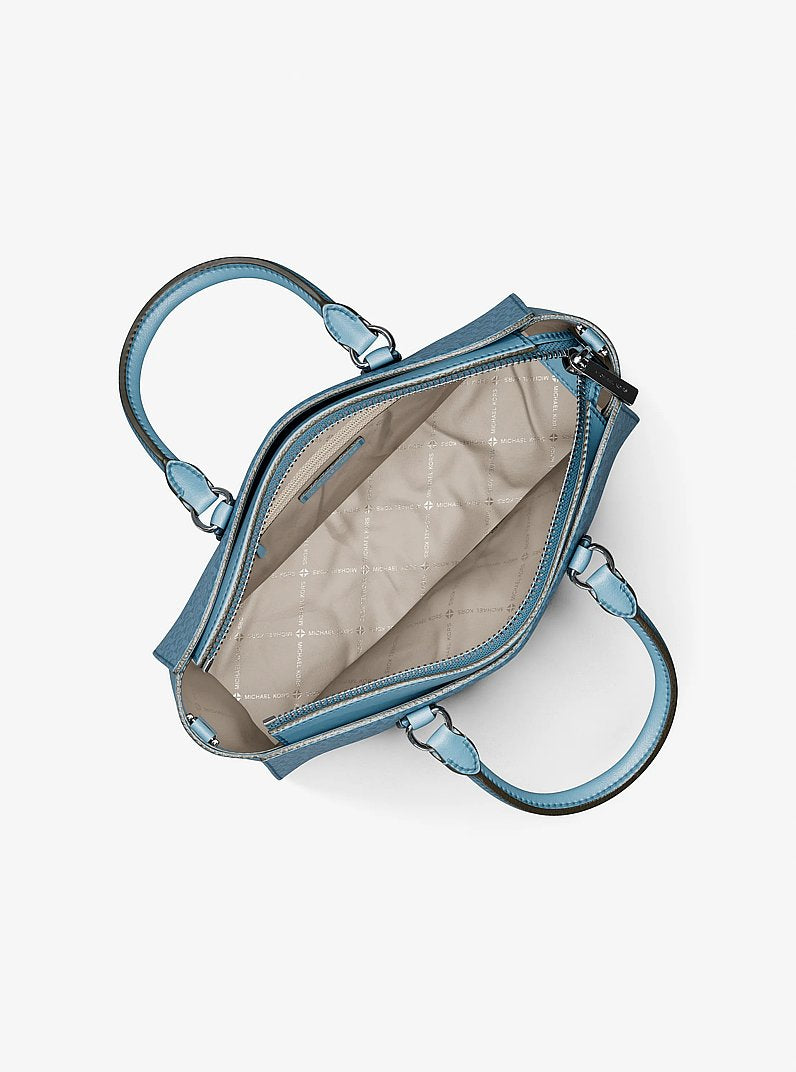 Arden Medium Top-Zip Satchel Denim Denim