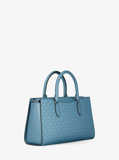 Arden Medium Top-Zip Satchel Denim Denim