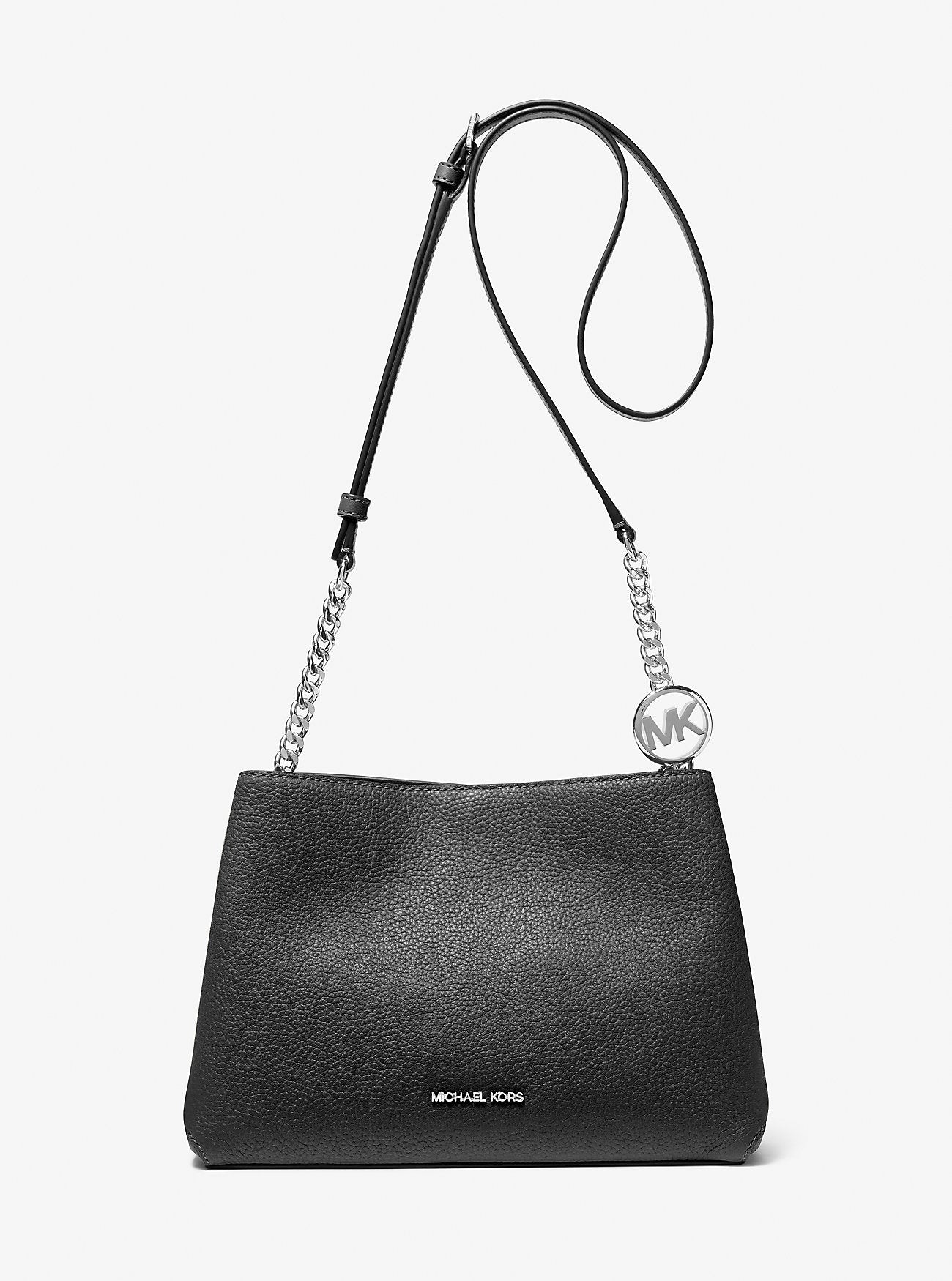 Christina Small Pebbled Leather Crossbody Bag Black Black
