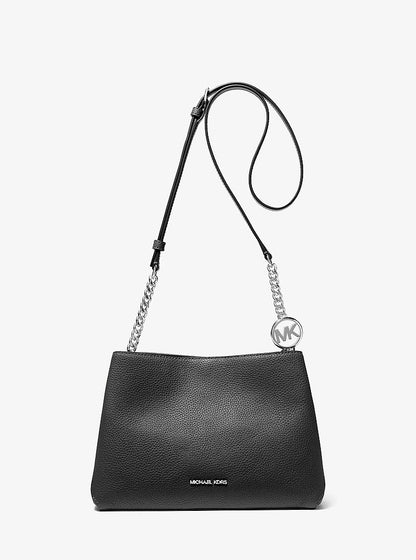 Christina Small Pebbled Leather Crossbody Bag Black Black