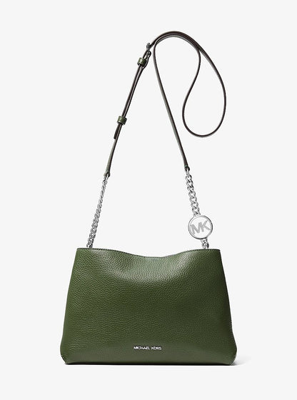 Christina Small Pebbled Leather Crossbody Bag Amazon Green Amazon Green