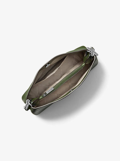 Christina Small Pebbled Leather Crossbody Bag Amazon Green Amazon Green