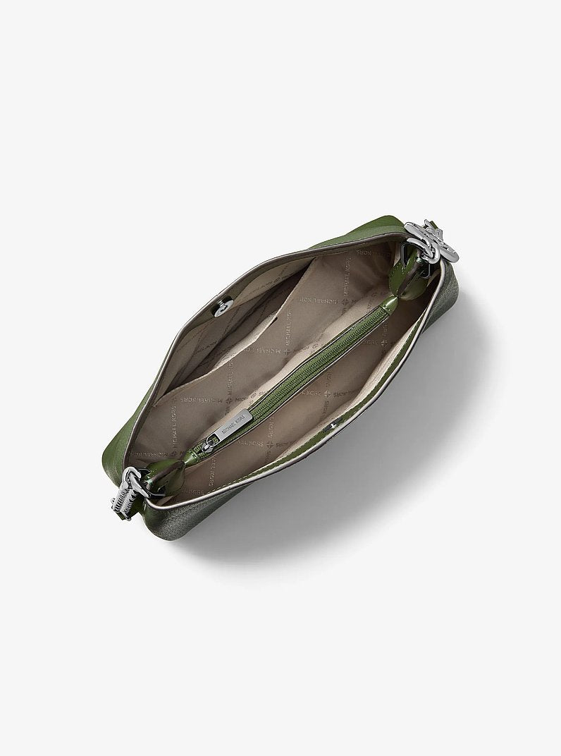 Christina Small Pebbled Leather Crossbody Bag Amazon Green Amazon Green