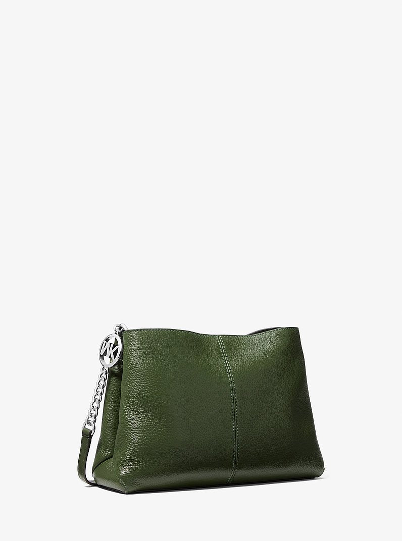 Christina Small Pebbled Leather Crossbody Bag Amazon Green Amazon Green