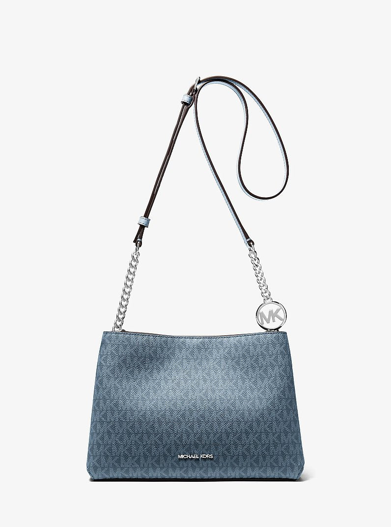 Christina Small Signature Logo Crossbody Bag Denim Denim