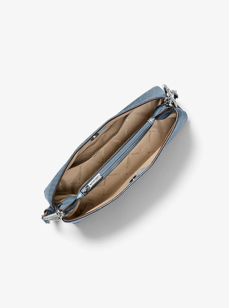 Christina Small Signature Logo Crossbody Bag Denim Denim