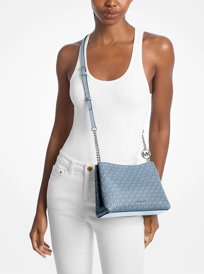 Christina Small Signature Logo Crossbody Bag Denim Denim