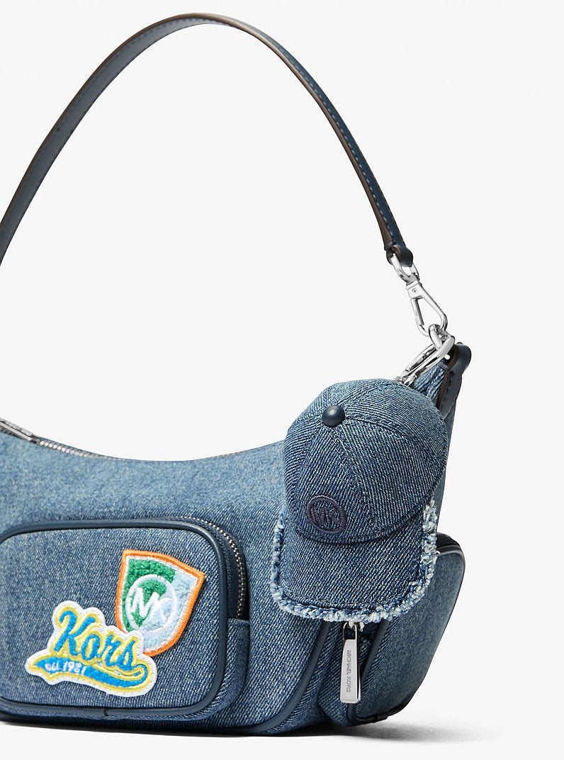 Denim Baseball Hat Bag Charm Washed Denim Washed Denim