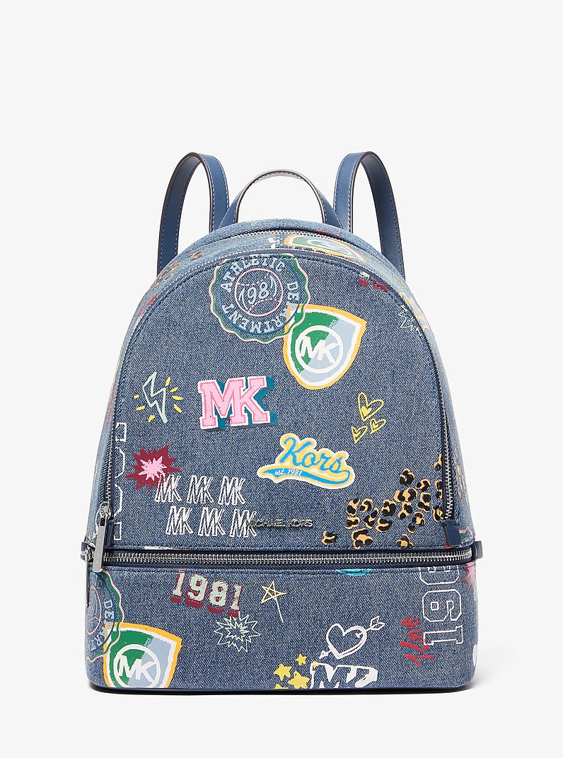 Rhea Medium Embellished Denim Backpack Washed Denim Washed Denim
