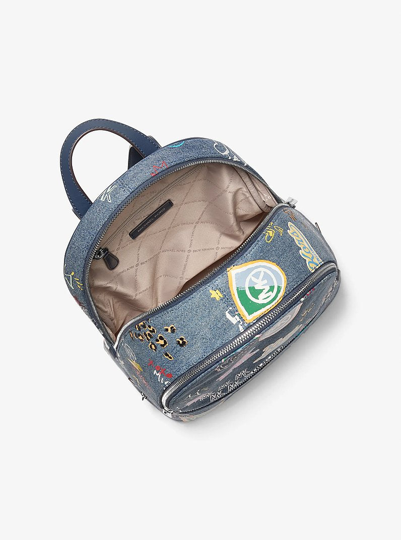 Rhea Medium Embellished Denim Backpack Washed Denim Washed Denim